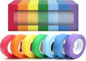 7 Rolls Colored Masking Tape0.8" x 16 Yards for Arts and DIY | Colorful Painters Tape for School CraftsPaper Tape for DIY ProjectsVersatile Tape of All Ages, Home & Office Use 7 Rolls Colored Masking Tape0.8" x 16 Yards for Arts and DIY | Colorful Painters Tape for School CraftsPaper Tape for DIY ProjectsVersatile Tape of All Ages, Home & Office Use