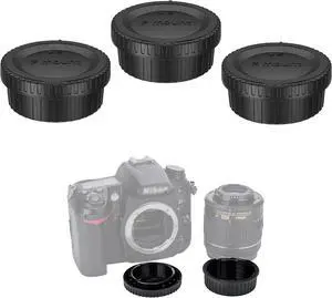 JJC Body Cap & Rear Lens Cap Cover for Nikon F Mount Cameras, 3-Pack | for Nikon D3500 D3400 D3300 D3200 D3100 D3000 D7500 D7200 D7100 D5600 D5500 D5300 D5200 D780 D850 D810 D750 D6 D5 D4s D4 JJC Body Cap & Rear Lens Cap Cover for Nikon F Mount Cameras, 3-Pack | for Nikon D3500 D3400 D3300 D3200 D3100 D3000 D7500 D7200 D7100 D5600 D5500 D5300 D5200 D780 D850 D810 D750 D6 D5 D4s D4