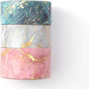 YUBBAEX Gold Veins Washi Tape Gorgeous Foil Masking Tape Set Decorative for Arts, DIY Crafts, Journal Supplies, Planners, Scrapbook, Card/Gift Wrapping (Marbling Patterns) YUBBAEX Gold Veins Washi Tape Gorgeous Foil Masking Tape Set Decorative for Arts, DIY Crafts, Journal Supplies, Planners, Scrapbook, Card/Gift Wrapping (Marbling Patterns)