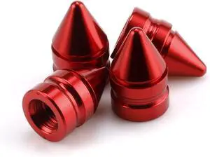 SINGARO Car Tire Valve Caps, 4 Pieces of Universal Aluminum Alloy Tire Trim Accessories Dust Tire Covers for Cars, Trucks, SUVs and Motorcycles(Red) SINGARO Car Tire Valve Caps, 4 Pieces of Universal Aluminum Alloy Tire Trim Accessories Dust Tire Covers for Cars, Trucks, SUVs and Motorcycles(Red)