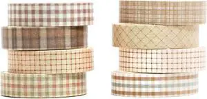 Vintage Washi Tape Set 8 Rolls Thin Retro Decorative Antique Patterns Masking Tapes for Arts, DIY Crafts, Journals, Planners, Scrapbook, Wrapping (Retro Plaid) Vintage Washi Tape Set 8 Rolls Thin Retro Decorative Antique Patterns Masking Tapes for Arts, DIY Crafts, Journals, Planners, Scrapbook, Wrapping (Retro Plaid)