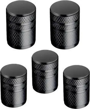 5 PCS Tire Valve Stem Caps - Anodized Aluminum Tire Valve Caps, Corrosion Resistant Universal Stem Covers for Cars Trucks Motorcycles SUVs Bikes (Black) 5 PCS Tire Valve Stem Caps - Anodized Aluminum Tire Valve Caps, Corrosion Resistant Universal Stem Covers for Cars Trucks Motorcycles SUVs Bikes (Black)