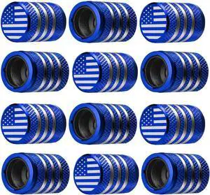 DECURCAR Tire Valve Stem Caps 12 Pack American Flag - Blue | Tire Air Caps Aluminum with Plastic Liner TPMS Safe Corrosion Resistant Dust Proof Universal for Car Truck Motorcycle Bike DECURCAR Tire Valve Stem Caps 12 Pack American Flag - Blue | Tire Air Caps Aluminum with Plastic Liner TPMS Safe Corrosion Resistant Dust Proof Universal for Car Truck Motorcycle Bike