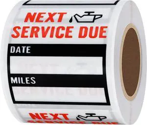 HYBSK 200pcs Transparent Oil Change/Service Reminder Stickers 2"x2" Premium Quality Clear PET Oil Change Stickers (Black) HYBSK 200pcs Transparent Oil Change/Service Reminder Stickers 2"x2" Premium Quality Clear PET Oil Change Stickers (Black)