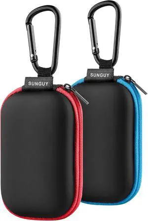 SUNGUY Earbuds Case 2Pack, Rectangle Earbuds Carrying Case, Portable Earphone Case Phone Accessories Organizer with Carabiner for Earphone, in-Ear Headphones, Earbud, SD Card, USB Charging Cable SUNGUY Earbuds Case 2Pack, Rectangle Earbuds Carrying Case, Portable Earphone Case Phone Accessories Organizer with Carabiner for Earphone, in-Ear Headphones, Earbud, SD Card, USB Charging Cable