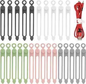 25 Pcs Silicone Cable Ties, Reusable Cable Straps Wire Organizer. | Cable Management Cord Organizer for Fastening Earphone Phone Charger Home Office Desk Kitchen Appliances Cable Cords Wires 25 Pcs Silicone Cable Ties, Reusable Cable Straps Wire Organizer. | Cable Management Cord Organizer for Fastening Earphone Phone Charger Home Office Desk Kitchen Appliances Cable Cords Wires
