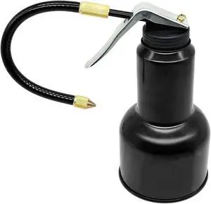 Metal Oil Can, Oil Pump Can with Spout Flexible, Hand Pump Oiler Can Tool - 17oz Capacity Metal Oil Can, Oil Pump Can with Spout Flexible, Hand Pump Oiler Can Tool - 17oz Capacity