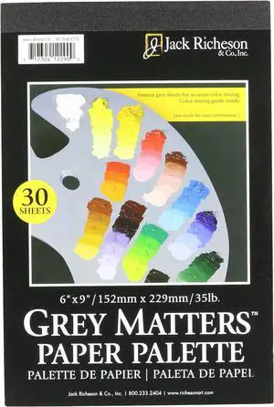Jack Richeson Grey Matters Disposable Paper Palette, 6 x 9 in, 30 Sheets Jack Richeson Grey Matters Disposable Paper Palette, 6 x 9 in, 30 Sheets