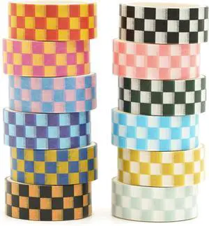 12 Rolls Grid Washi Tape Set Plaid Arts Adhesive Tapes Basic Patterns Decorative Masking Tape Sets for Craft, Kids, Scrapbook, DIY, Gift Wrapping (Style Two) 12 Rolls Grid Washi Tape Set Plaid Arts Adhesive Tapes Basic Patterns Decorative Masking Tape Sets for Craft, Kids, Scrapbook, DIY, Gift Wrapping (Style Two)