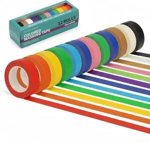 12 Colors Masking Tape 0.7 inch x 13yd per Roll (156 Yards Total) for Classroom Labeling, Removable Painters Tape, Writable & Easy Tear, Ideal for DIY Art Craft & Classroom Organization 12 Colors Masking Tape 0.7 inch x 13yd per Roll (156 Yards Total) for Classroom Labeling, Removable Painters Tape, Writable & Easy Tear, Ideal for DIY Art Craft & Classroom Organization