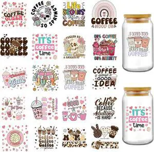 Funny Coffee UV DTF Decals - 20 Sheets I Love You More Than Coffee Fun Uvdtf Cup Wraps for 16 oz Glass Water Bottle, Milk Tea Ice Cream Flower Transfer Stickers DIY Mug Craft Decals Decor Gift for Mom Funny Coffee UV DTF Decals - 20 Sheets I Love You More Than Coffee Fun Uvdtf Cup Wraps for 16 oz Glass Water Bottle, Milk Tea Ice Cream Flower Transfer Stickers DIY Mug Craft Decals Decor Gift for Mom