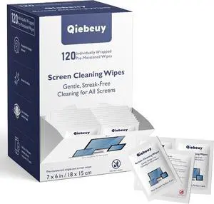 Screen Cleaner Wipes for Electronics, Lens Wipes, Streak-Free Screen Wipes | 120 Count Electronics Cleaning Wipes for Portable Monitor, Gaming Monitor, Computer Screen, Laptop, Phone, Glasses Screen Cleaner Wipes for Electronics, Lens Wipes, Streak-Free Screen Wipes | 120 Count Electronics Cleaning Wipes for Portable Monitor, Gaming Monitor, Computer Screen, Laptop, Phone, Glasses