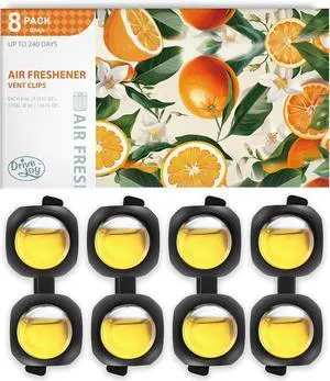 Car Air Freshener Vent Clips, 8 Pack, Provides Long-Lasting Scent, Up to 240 Days, Odor Eliminator (Citrus) Car Air Freshener Vent Clips, 8 Pack, Provides Long-Lasting Scent, Up to 240 Days, Odor Eliminator (Citrus)