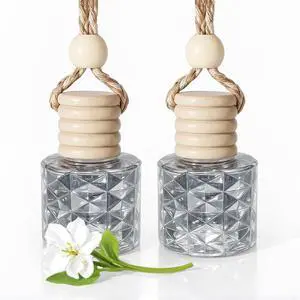 Hanging Car Air Freshener Diffuser, White Jasmine Essential Oil Car Freshener, Rearview Mirror Car Diffuser, Cute Glass Car Accessory for Women, Long Lasting Car Interior Freshener Hanging Car Air Freshener Diffuser, White Jasmine Essential Oil Car Freshener, Rearview Mirror Car Diffuser, Cute Glass Car Accessory for Women, Long Lasting Car Interior Freshener