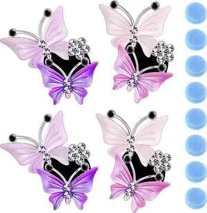 4 Pcs Car Air Freshener Vent Clips Dual Butterfly, Pink, Purple | Purple Butterfly Vent Air Freshener for Car, Perfume Clip, Aroma Diffuser Decoration 4 Pcs Car Air Freshener Vent Clips Dual Butterfly, Pink, Purple | Purple Butterfly Vent Air Freshener for Car, Perfume Clip, Aroma Diffuser Decoration