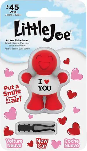 Little Joe 96410 I Love You New Car Scent Car Air Freshener Vent Clip, Fights Odors for up to 45 Days, Long-Lasting Freshness, Cute Car Odor Eliminator, Pack of 1 Little Joe 96410 I Love You New Car Scent Car Air Freshener Vent Clip, Fights Odors for up to 45 Days, Long-Lasting Freshness, Cute Car Odor Eliminator, Pack of 1