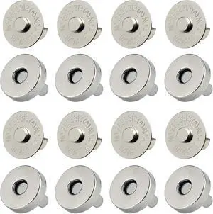 20 Set Magnetic Snaps, Purse Magnetic Bag Fastener Clasp Magnetic Button Replacement Kit for Sewing, DIY Craft, Purses, Bags, Clothes, Leather (Silver 14MM) 20 Set Magnetic Snaps, Purse Magnetic Bag Fastener Clasp Magnetic Button Replacement Kit for Sewing, DIY Craft, Purses, Bags, Clothes, Leather (Silver 14MM)