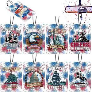 USA 250th Anniversary Ornament Car Air Fresheners Merchandise, Hanging Car Accessories Interior for 250 Year Party Decor American Patriotic Collectors US Citizens 4th of July Decorations Gifts USA 250th Anniversary Ornament Car Air Fresheners Merchandise, Hanging Car Accessories Interior for 250 Year Party Decor American Patriotic Collectors US Citizens 4th of July Decorations Gifts