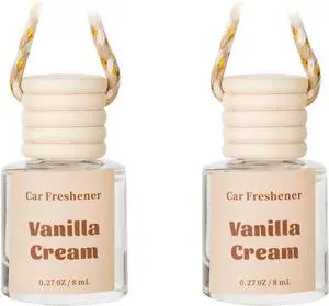 Car Air Freshener Diffuser, Hanging Car Scents Air Freshener, Car Fresheners Long Lasting, Essential Oil Diffuser, Vanilla Cream Fragrance Oil, 2pcs Car Air Freshener Diffuser, Hanging Car Scents Air Freshener, Car Fresheners Long Lasting, Essential Oil Diffuser, Vanilla Cream Fragrance Oil, 2pcs