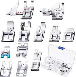 Mudder 12 Pcs Sewing Machine Presser Foot Set Multifunctional Sewing Foot Presser for Gathering Zipper Insertion Joining Embroidery Stitching Mudder 12 Pcs Sewing Machine Presser Foot Set Multifunctional Sewing Foot Presser for Gathering Zipper Insertion Joining Embroidery Stitching