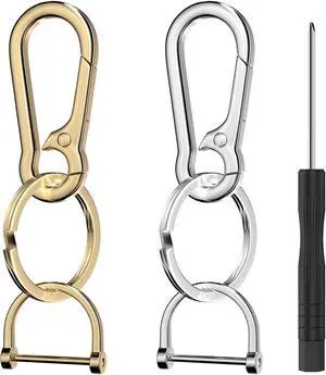 BFXM 2 Pack Keychain Rings for Car Keys, Metal Carabiner Key Chain | Keychain Hook with Detachable D-Ring, Key Chain Clip for Purse Charm Hook, Men and Women Key Fob, Car Accessories BFXM 2 Pack Keychain Rings for Car Keys, Metal Carabiner Key Chain | Keychain Hook with Detachable D-Ring, Key Chain Clip for Purse Charm Hook, Men and Women Key Fob, Car Accessories
