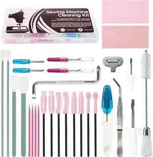 Prelady 30Pcs Sewing Machine Cleaning Kit, Durable Storage Box, Multi Brushes & Screwdriver, Universal Maintenance Tools for Household Sewing Machines Prelady 30Pcs Sewing Machine Cleaning Kit, Durable Storage Box, Multi Brushes & Screwdriver, Universal Maintenance Tools for Household Sewing Machines