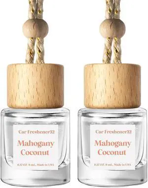 C Classy Hanging Car Air Freshener 2 Pack, Mahogany Coconut Essential Oil Diffuser, Long-Lasting Fragrance, Cute Glass Bottle Car Accessories for Women & Men, Made in USA C Classy Hanging Car Air Freshener 2 Pack, Mahogany Coconut Essential Oil Diffuser, Long-Lasting Fragrance, Cute Glass Bottle Car Accessories for Women & Men, Made in USA