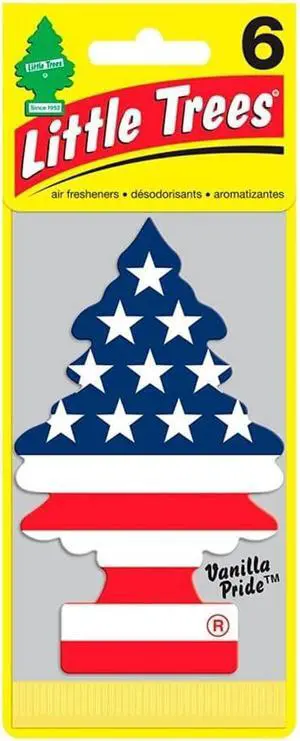 LITTLE TREES Car Air Freshener | Hanging Paper Tree for Home or Car | Vanilla Pride | 6 Pack LITTLE TREES Car Air Freshener | Hanging Paper Tree for Home or Car | Vanilla Pride | 6 Pack