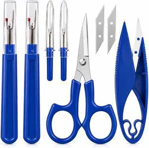 CampTek Seam Ripper & Thread Remover Kit - Professional Ergonomic Stitch Cutter Tools for Quilting, Leather, Denim, Cross Stitch | Sewing Supplies with Patch Remover, Durable Sewing Kit Tools (Blue) CampTek Seam Ripper & Thread Remover Kit - Professional Ergonomic Stitch Cutter Tools for Quilting, Leather, Denim, Cross Stitch | Sewing Supplies with Patch Remover, Durable Sewing Kit Tools (Blue)