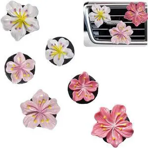 Cute Car Air Fresheners Vent Clips 6 PCS, Flower Air Vent Clips Pink Car Accessories Interior Aesthetic Women Automobile Air Conditioning Vents Decorations Cute Car Air Fresheners Vent Clips 6 PCS, Flower Air Vent Clips Pink Car Accessories Interior Aesthetic Women Automobile Air Conditioning Vents Decorations