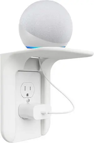 Outlet Shelf Wall Bathroom Shelf, Bathroom Wall Decor for Google Home/Echo/Smart Speakers(up to 10lbs), Smart Home Decor, Toothbrush, Kitchen, Cell Phone, Space Saving Power Tools, White Outlet Shelf Wall Bathroom Shelf, Bathroom Wall Decor for Google Home/Echo/Smart Speakers(up to 10lbs), Smart Home Decor, Toothbrush, Kitchen, Cell Phone, Space Saving Power Tools, White