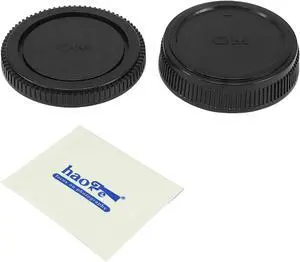 Haoge Camera Body Cap and Rear Lens Cap Cover Kit for Olympus OM Mount Camera Lens Haoge Camera Body Cap and Rear Lens Cap Cover Kit for Olympus OM Mount Camera Lens
