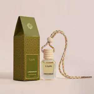 Llum Lemongrass Hanging Car Air Freshener Luxury Automotive Perfume Diffuser 10ml (0.34 fl oz), Long-Lasting Fragrance, Alcohol-Free Non-Toxic Car Scent, Glass Bottle With Wood Cap Llum Lemongrass Hanging Car Air Freshener Luxury Automotive Perfume Diffuser 10ml (0.34 fl oz), Long-Lasting Fragrance, Alcohol-Free Non-Toxic Car Scent, Glass Bottle With Wood Cap