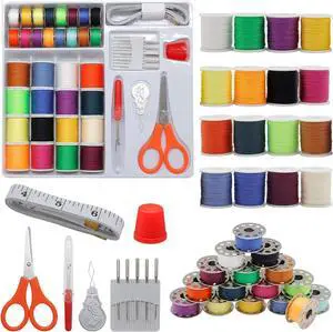 YEQIN Sewing Kit, 42 Premium Sewing Supplies Portable Sewing Supplies Accessories Contains Thread, Needle, Scissors, Measure Tape, for Mom Grandma Friend Adults Beginner Traveler YEQIN Sewing Kit, 42 Premium Sewing Supplies Portable Sewing Supplies Accessories Contains Thread, Needle, Scissors, Measure Tape, for Mom Grandma Friend Adults Beginner Traveler
