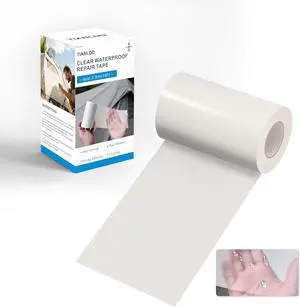 TIANLDD Clear Waterproof Vinyl Repair Tape for Boat Covers,Tents,Tarp,RV AwningFabric Repair Tape-3.3IN x 15FT TIANLDD Clear Waterproof Vinyl Repair Tape for Boat Covers,Tents,Tarp,RV AwningFabric Repair Tape-3.3IN x 15FT