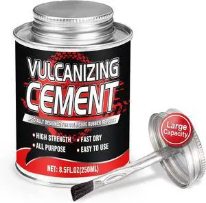 Chemical Vulcanizing Cement Fast Dry Rubber Cement, All Purpose Tire Repair Glue, Tire Patch Kit with Brush 8.5 FL.Oz for Car, Motorcycle, Bike (Rubber) Chemical Vulcanizing Cement Fast Dry Rubber Cement, All Purpose Tire Repair Glue, Tire Patch Kit with Brush 8.5 FL.Oz for Car, Motorcycle, Bike (Rubber)