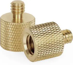 Anwenk Standard 3/8"-16 Female to 1/4"-20 Male Tripod Thread Reducer Screw Adapter (Brass) Precision Made (2 Pack) Anwenk Standard 3/8"-16 Female to 1/4"-20 Male Tripod Thread Reducer Screw Adapter (Brass) Precision Made (2 Pack)