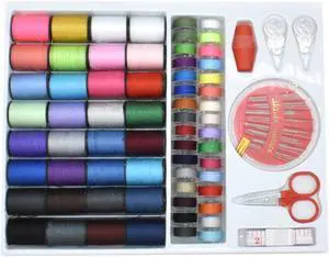 Sewing Kit with 100 Basic Sewing Accessories, 64 Spools of Thread Mini Sewing kit for Beginners,Traveller, Emergency, Whole Family to Mend and Repair Sewing Kit with 100 Basic Sewing Accessories, 64 Spools of Thread Mini Sewing kit for Beginners,Traveller, Emergency, Whole Family to Mend and Repair