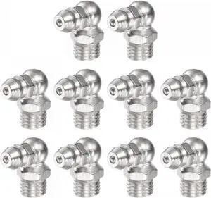 uxcell Nickel-Plated Iron 90 Degree Grease Fitting M8 x 1mm Thread Hydraulic Grease Fitting Accessories, 20Pcs uxcell Nickel-Plated Iron 90 Degree Grease Fitting M8 x 1mm Thread Hydraulic Grease Fitting Accessories, 20Pcs