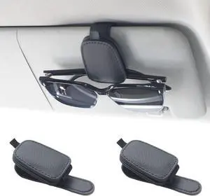 Yuoyar Magnetic Leather Sunglasses Holder for Car, 2 Packs (Black) | Magnetic Car Visor Accessories Yuoyar Magnetic Leather Sunglasses Holder for Car, 2 Packs (Black) | Magnetic Car Visor Accessories