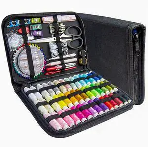 JUNING Sewing Kit with Black Case Portable Sewing Supplies for for Mom Grandma Women Men Teen Girls Boys Adults Beginner, Home Travel, Emergency, 42 Threads, Scissors, Needles, Measuring Tape and More JUNING Sewing Kit with Black Case Portable Sewing Supplies for for Mom Grandma Women Men Teen Girls Boys Adults Beginner, Home Travel, Emergency, 42 Threads, Scissors, Needles, Measuring Tape and More