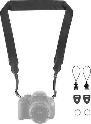 FIEIL Neck Strap Silicone Camera Straps - Padded Camera Strap, 1.5" Wide Adjustable Nylon Shoulder Strap - Compatible with Canon, Nikon, Sony, and More DSLR and Mirrorless Cameras (Black) FIEIL Neck Strap Silicone Camera Straps - Padded Camera Strap, 1.5" Wide Adjustable Nylon Shoulder Strap - Compatible with Canon, Nikon, Sony, and More DSLR and Mirrorless Cameras (Black)