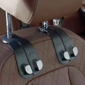 CoBak Purse Hook for Car - Universal Premium Stitched Leather and Aluminum-Magnesium Alloy Double Car Seat Back Storage Hook for Purses, Handbags, Bags (2 Pack),Black CoBak Purse Hook for Car - Universal Premium Stitched Leather and Aluminum-Magnesium Alloy Double Car Seat Back Storage Hook for Purses, Handbags, Bags (2 Pack),Black