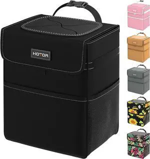 HOTOR Car Trash Can, Leak-Proof Car Organizer, Black | 2-Gallon, Storage Bag for Back, Front or Console of Cars, Sedans, SUVs & Trucks, Easy-to-Install Car Accessory for Interior HOTOR Car Trash Can, Leak-Proof Car Organizer, Black | 2-Gallon, Storage Bag for Back, Front or Console of Cars, Sedans, SUVs & Trucks, Easy-to-Install Car Accessory for Interior