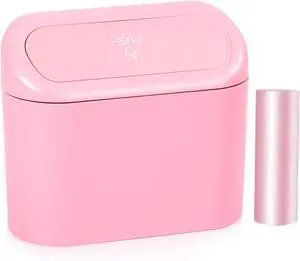 NBTEPEM Pink Car Trash Can with Lid, Mini Auto Garbage Can with 30 Trash Bags, Leakproof Automotive Garbage Container Bin, Multipurpose Organizers and Storage for Car, Home, Office (Pink) NBTEPEM Pink Car Trash Can with Lid, Mini Auto Garbage Can with 30 Trash Bags, Leakproof Automotive Garbage Container Bin, Multipurpose Organizers and Storage for Car, Home, Office (Pink)