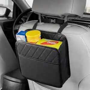 Car Trash Can with Strap Hanger: 2PCS Small Car Garbage Bin for SUV Sedan Truck, Auto Seat Organizer for Snack Wrappers Tissues Car Trash Can with Strap Hanger: 2PCS Small Car Garbage Bin for SUV Sedan Truck, Auto Seat Organizer for Snack Wrappers Tissues