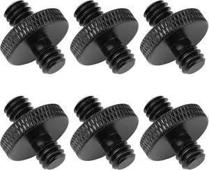 6 Pack 1/4" Male to 1/4" Male Threaded Tripod Screw Adapter Double Sided Standard Mounting Thread Converter for Camera Cage Mount 6 Pack 1/4" Male to 1/4" Male Threaded Tripod Screw Adapter Double Sided Standard Mounting Thread Converter for Camera Cage Mount