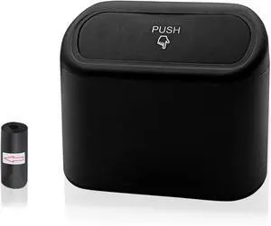 Car Trash Can, Mini Portable Car Bin with Lid & with 1 Roll Trash Bag, Leakproof Hanging Cars Storage Bag Container for Car, Home and Office (Black) Car Trash Can, Mini Portable Car Bin with Lid & with 1 Roll Trash Bag, Leakproof Hanging Cars Storage Bag Container for Car, Home and Office (Black)