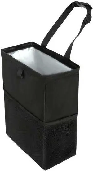 Car Trash Can, 3.4 Gallons Leak-Proof Hanging Trash Bin with Hook and Loop Lid and Handle, Multipurpose Car Organizer with Storage Pockets for SUV, Truck, RV and Camping Car Trash Can, 3.4 Gallons Leak-Proof Hanging Trash Bin with Hook and Loop Lid and Handle, Multipurpose Car Organizer with Storage Pockets for SUV, Truck, RV and Camping
