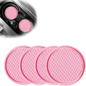 4 PCS Car Cup Holder Inserts, Anti Slip PVC Honeycomb Waterproof Fixed Tea Coasters, Universal for Vehicle Interior Cup Mats (Pink) 4 PCS Car Cup Holder Inserts, Anti Slip PVC Honeycomb Waterproof Fixed Tea Coasters, Universal for Vehicle Interior Cup Mats (Pink)